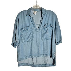 Forever 21 Loose Denim Shirt Top Size Small